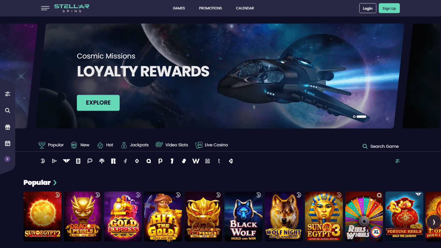 Stellar Spins bonus promotions page